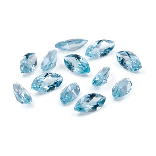 Topaze naturelle sky bleu forme marquise 10X5 mm, cadeau idéal pour joaillier