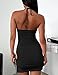 HOCILLE Women's Sexy Halter Club Bodycon Ruched Spaghetti Strap Cut Out Mini Dress, Small, Black