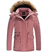 Yozai Women's Ski Jacket, Warm Winter Snow Coat Mountain Windbreaker Hooded Waterproof Parka Jackets