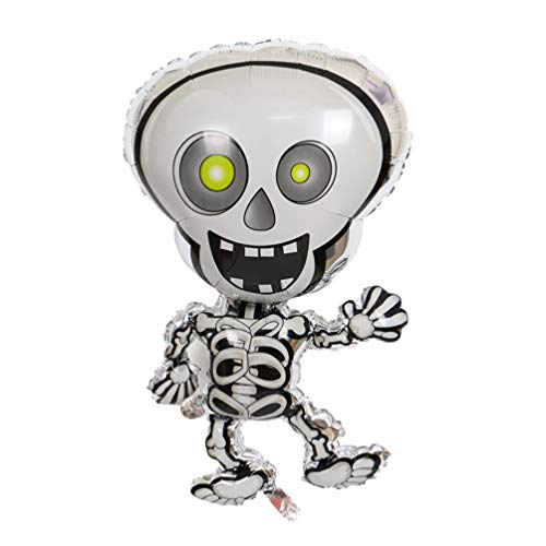Nuobesty 10Pcs Halloween Skull Foil Balloons Skeletons Mylar Balloons Ghost Skull Balloon For Kids Outdoor Lawn Decorations Party Favors #TOP29