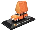  Atlas Trabant 601 mit Dachzelt Fertigmodell in Displayvitrine im Maßstab 1:43