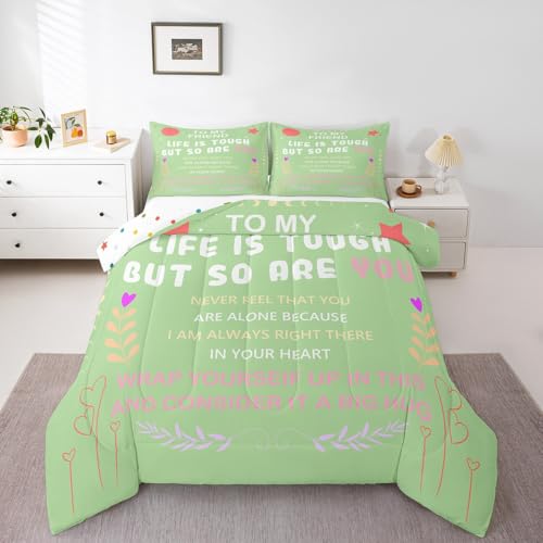 Erosebridal Grass Green King Comforter Set Girls, Cute