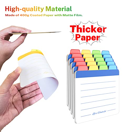 Neando Index Cards Guide Dividers 3X5 Inches, The Blank Index Cards Guide, 1/4 Cut Tabbed Note Cards, File And Recipe Guides, 450Gsm Paper, Assorted Colors, 20 Counts #TOP1