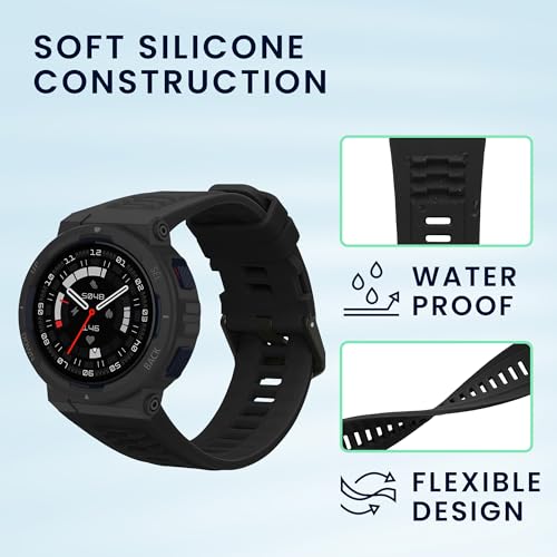 kwmobile Straps Compatible with Amazfit Active Edge (A2212) Straps - 2x Replacement Silicone Watch Bands - Black by kwmobile - Used condition - Image 4