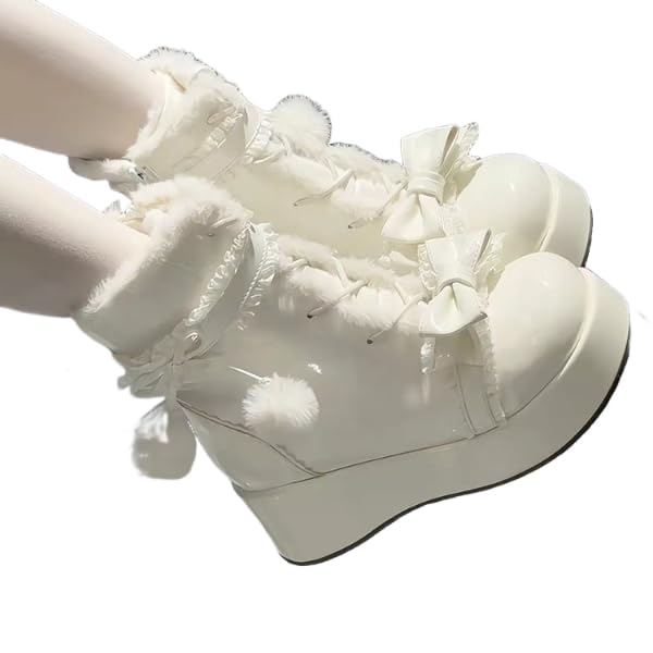 Womens Platform Goth Winter Boots Lace Up Chunky Block Heels Round Toe Punk Combat Booties