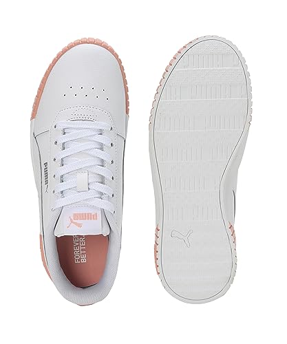Image of PUMA Womens Carina 2.0 White-Poppy Pink-Silver Sneaker - 4 UK (38584915)