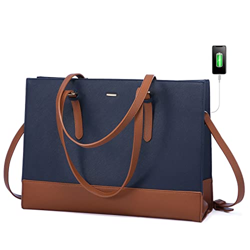 LOVEVOOK 笔记本电脑包女式工作包 15。6 英寸大容量电脑托特手提包皮单肩包钱包