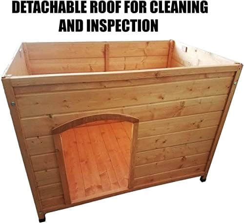 BWUK Dog Kennel Kennels House With Removable Floor Easy Clean Outdoor Pet House Shelter Wooden Animal Hut, Brown