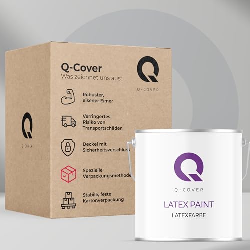 Q-COVER Peinture au latex Gris platine 5L – très mat, intérieure, sans odeur, hypoallergénique, peinture murale – vue 8