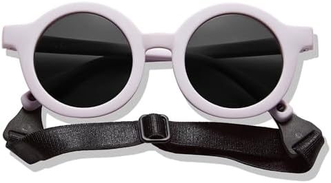 BABYMOCS Baby Sonnenbrille 0-1,5 Jahre I Polarisiert & Biegsam I 100% UV400 | Runde Sonnenbrille Baby, Jungen & Mädchen I Flexibler Rahmen, BPA-frei, mit Band I Schwedisches Design