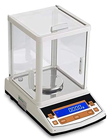 Bonvoisin Analytische Waage 100-300gx1mg Pr?zisionslaborwaage 0.001g Digitale Analysenwaage RS232-Schnittstelle Labor Elektronische Waage LCD-Anzeige mit Windschutzscheibe (300g, 1mg)