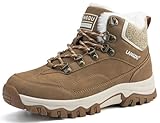 LANGDU Botas de Mujer Invierno Zapatos Impermeables Trekking Botines,Marrón,40EU