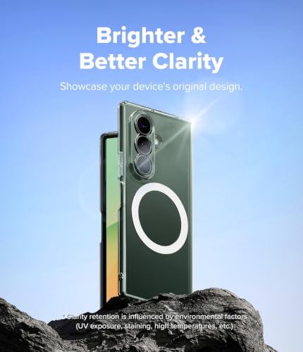 Image of Ringke Fusion Magnetic for Samsung Galaxy Z Fold 8 Ultra Case Back Cover | Magnetic Clear, Compatible with MagSafe, Shockproof, Hard Back, Flexible TPU Bumper, Precise Cutouts, Original Form