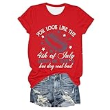 Camiseta suave de manga larga para mujer, cuello redondo, estampado de letras, manga corta, cuello redondo, con cremallera, para mujer, Rojo-b, 4XL