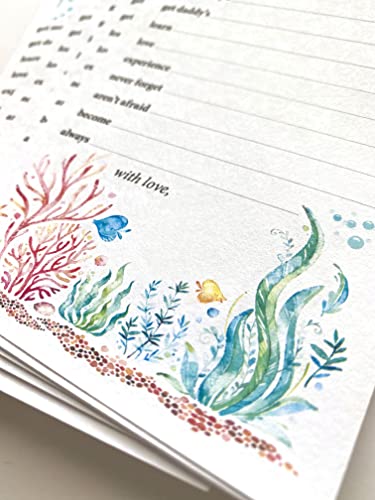 Baby Shower Advice Sea Animals (40 Pack) Guest Wishes For Baby, Boy Girl Gender Neutral, Ocean Life Theme Wisdom Prediction Keepsake Notepaper (4X6 Soft Cotton Stationery Prints) #TOP2