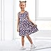 JUNZAN Baby Girls Stars and Stripes Navy Dress Baby Fashion Sundresses Birthday Party