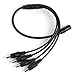 Dericam DC 12V 2A Power Supply Adapter/1 Female to 4 Male Power Splitter Power Cord, Fits DVR/Security Camera, 5.5x2.1mm, Input AC 100-240V~50/60Hz, Output DC 12V 2A, US Plug, 12V2A-4B