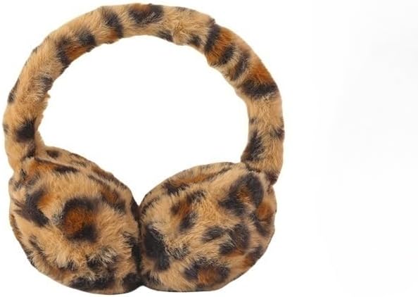 Women Stylish Leopard Print Plush Earmuffs Furry Ear Warmers Cozy Winter Headband for Outdoor Fashion Daily Wear