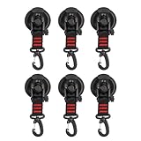 wkao 6 Pcs Versatile Suction Cup Tie Downs, Heavy Duty System, Quick Install Straps for Car, Travel, and Camping, Ideal for Luggage and Boats