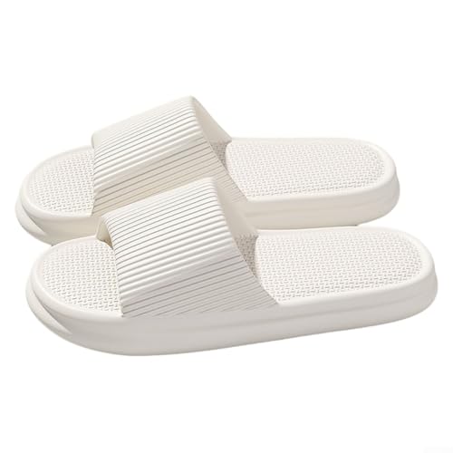 Pantuflas de ducha de EVA, antideslizantes, de drenaje rápido, para interiores y exteriores (36-37 blanco)