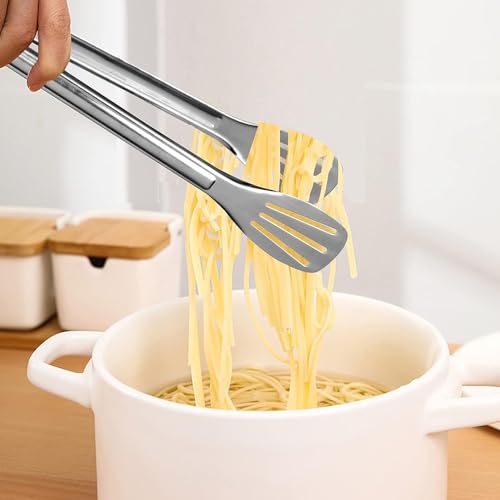 Image of Serving Tongs Kitchen Tongs,Buffet Tongs, Stainless Steel Food Tong Serving Tong,Small Tongs (9 Inch) (Pack of 2)