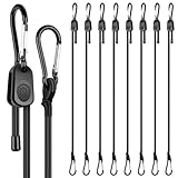 Spanngummi Mit Karabiner Haken Verstellbar, 120 cm Gummispanner Mit Haken GepäCkspanner zur Befestigung von Sonnensegel, Tarpaulins, Abdeckplane Fahrrad, Auto, Ladung (8 Stück)