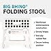 Kikkerland Rhino Foldable Step Stool – Holds Adults up to 300 Lbs, Best for Kitchen & Bathroom – Collapsible, Portable, Lightweight Stepping Stool with Sturdy, Non-Slip Design – White, 8”
