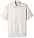 Cubavera Men's Short-Sleeve Engineered Yarn Dye Panel