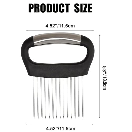 Onion Holder Slicer,Upgraded Stainless Steel Onion Holder for Slicing Meat Fruit Vegetable Cutter Slicer for Cutting Storage Vegetable Food Fruit Potato Avocados Eggs Meat - Image 3