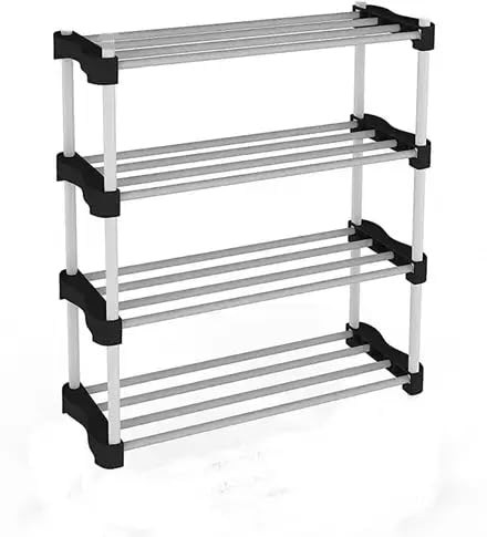 SRMAJI STORE 4 Tier Black Multipurpose Storage Rack | Kitchen Bathroom Shelf | Space Saving Plastic & Metal Stand for Hom... - Review, Price and Buying Guide