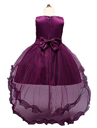 Embroidered Children Clothes Trailing Dress Junior Girl Wedding Party Princess Dress4