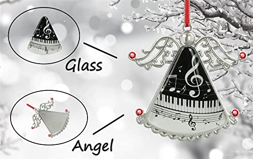 Fqjns Angel Ornament Piano Music Christmas Ornament Holidays Ornaments Creative Glass Ornament Christmas Tree Ornament Decoration Piano Keys With Musical Notes #TOP4