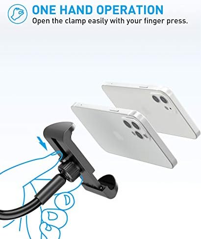 TRYONE Gooseneck Phone Holder - Flexible Holder for Bed, Lazy Long Arm 360 Adjustable Clamp Mount Stand for iPhone 13 12 11 Pro Xs, Max, Min, XR, X, 8, 7, 6 Plus, Samsung S10 S9, Smartphones
