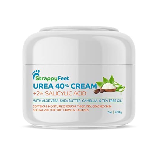 StrappyFeet Urea 40% Cream plus Salicylic Acid 2% Foot Cream - Softens and Moisturizes Rough Thick Dry Cracked Feet and Heels - with Aloe Vera Shea Butter and Tea Tree Oil