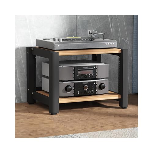 Supporto a torre con ripiani regolabili in legno a 3 livelli per CD/DVD/giradischi, vetrina angolare per home theater, elegante soluzione di archiviazione audio e video