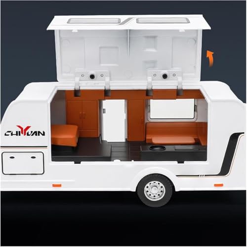 Image of 1:32 Wrangler Rubicon with Trailer - White Alloy Diecast Pullback Metal Car Toy with Sound Light & Opening Doors - Best Gift Toy for Kids