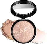 Powder Foundation, Baked Foundation For Mature Skin, Brighten Color Correcting, Long-Lasting 24h Wear, Full Coverage Make Up, Oil-control Shimmer Natural Smooth Makeup (03)