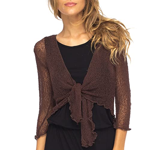 Image of Back From Bali Womens Sheer Shrug Cardigan Lightweight Knit