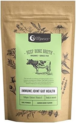 Organic Beef Bone Broth Powder Garden Herbs - 48 Hour Slow Cooked For Max Nutrients & 100% Grass-Fed Beef - Helps Reduce Inflammation, Packed With Collagen, Supports Immune Health - Bone Broth