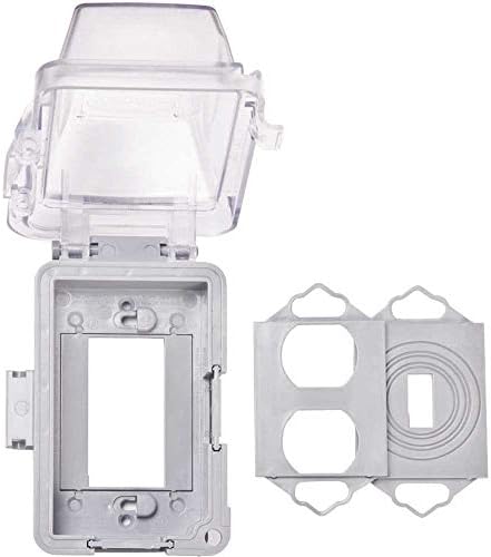 TayMac MM420C 1-Gang Nonmetallic Extra Duty Weatherproof In-Use Horizontal/Vertical 16-in-1 Standard Cover, 2.75 in, Clear