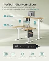 SONGMICS Höhenverstellbarer Schreibtisch 120 x 60 cm – Ansicht 5