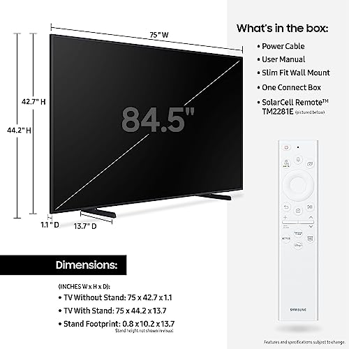 Samsung 85-Inch Class Qled 4K The Frame Ls03B Series, Quantum Hdr, Art Mode, Anti-Reflection Matte Display, Slim Fit Wall Mount Included, Smart Tv W/ Alexa Built-In (Qn85Ls03Bafxza, Latest Model) #TOP1