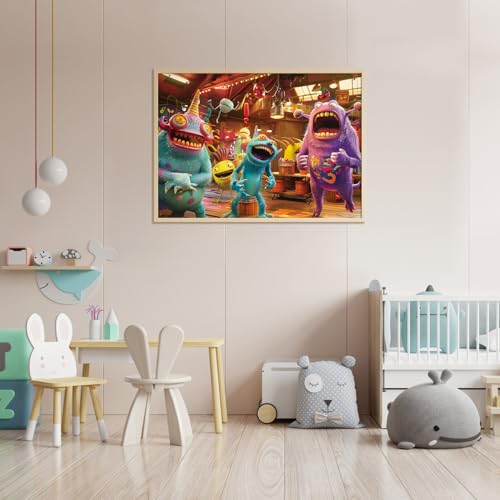 1000 Piece Puzzle for Adults, Funny Monster Chorus Jigsaw Puzzle, Fairytale Puzzles, Challenging Puzzles for Adults 1000 Pieces, Gift Ideas Home Decoration Puzzle, Interlock Perfectly No Dust - Thumbnail 3