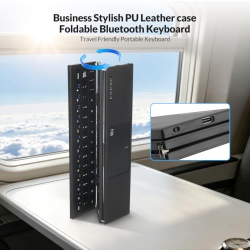Rii Tri-Foldable Bluetooth Keyboard with Touchpad,Rechargeable RK811 — view 6