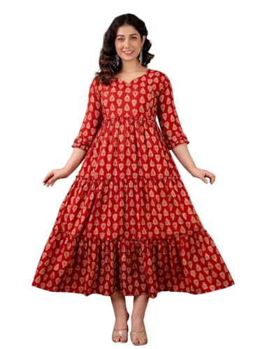 Image of Dhruvi Women's Rayon Anarkali Maternity Dress & Feeding Kurti with Zippers
