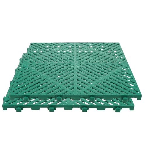 WEKADRIN Lot de 2 Caillebotis de Sol Emboîtables en Plastique Vert pour Garage – Dalles Modulaires Antidérapantes 50X50 CM – Tapis de Drainage Extérieur pour Station de Lavage Auto