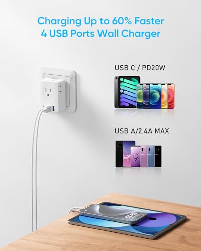 Kakyanill European Travel Plug Adapter Kit, 5ft Detachable Extension Cord with Type C/G/E/F Plug, 4 AC Outlets, 20W USB C Power Delivery, UK Germay France Greece Travel Plug Adapter - Image 5