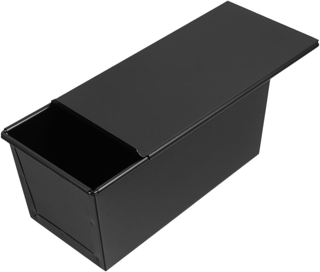 Unomor Nonstick Covered Bread Pan with Sliding Lid 1000g Loaf Mold Stainless Iron Bakeware for Home Toast Baking and Sandwich Preparation