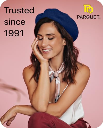 Image of Parquet Solid Color French Beret Hat. Classic French, Casual and Chic Lightweight Cap for Women