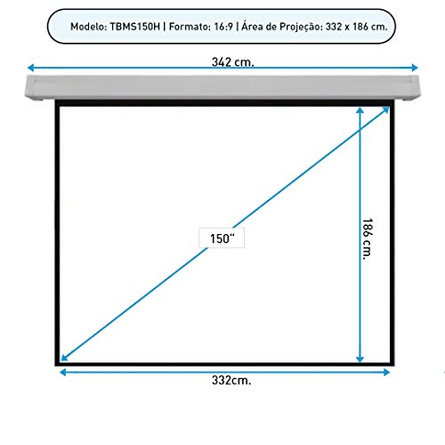 TELA DE PROJEÇÃO RETRÁTIL MANUAL TBMS150H (3.32X1.86M)